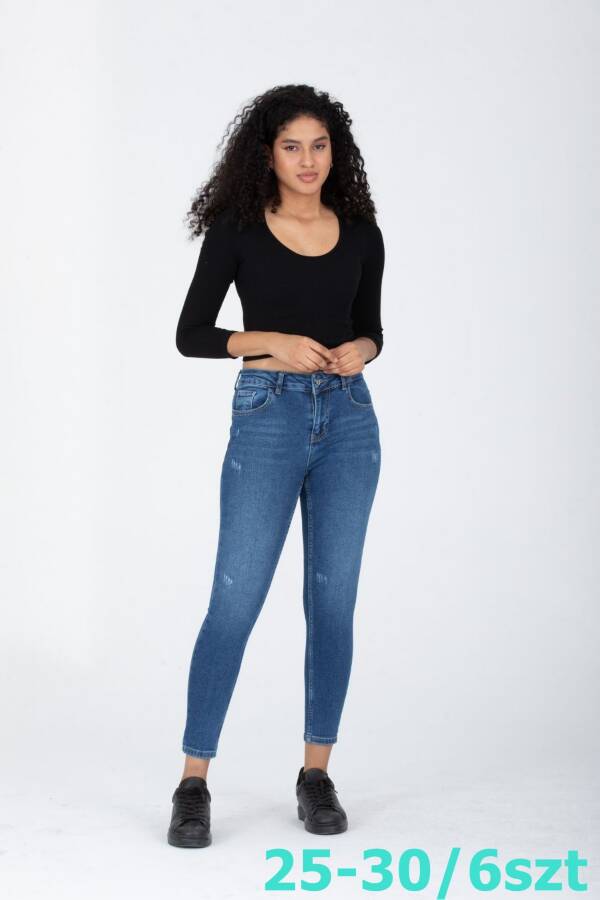 Spodnie damskie jeansy Roz 25-30, 1 Kolor Paczka 6 szt